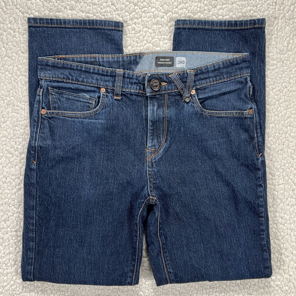 Volcom Solver Modern Straight Jeans Men's 30x29 Streetwear Grunge Casual Skater